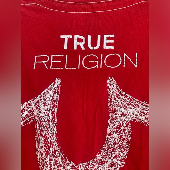 TRUE RELIGION VINTAGE y2k red t shirt - Picture 6 of 10